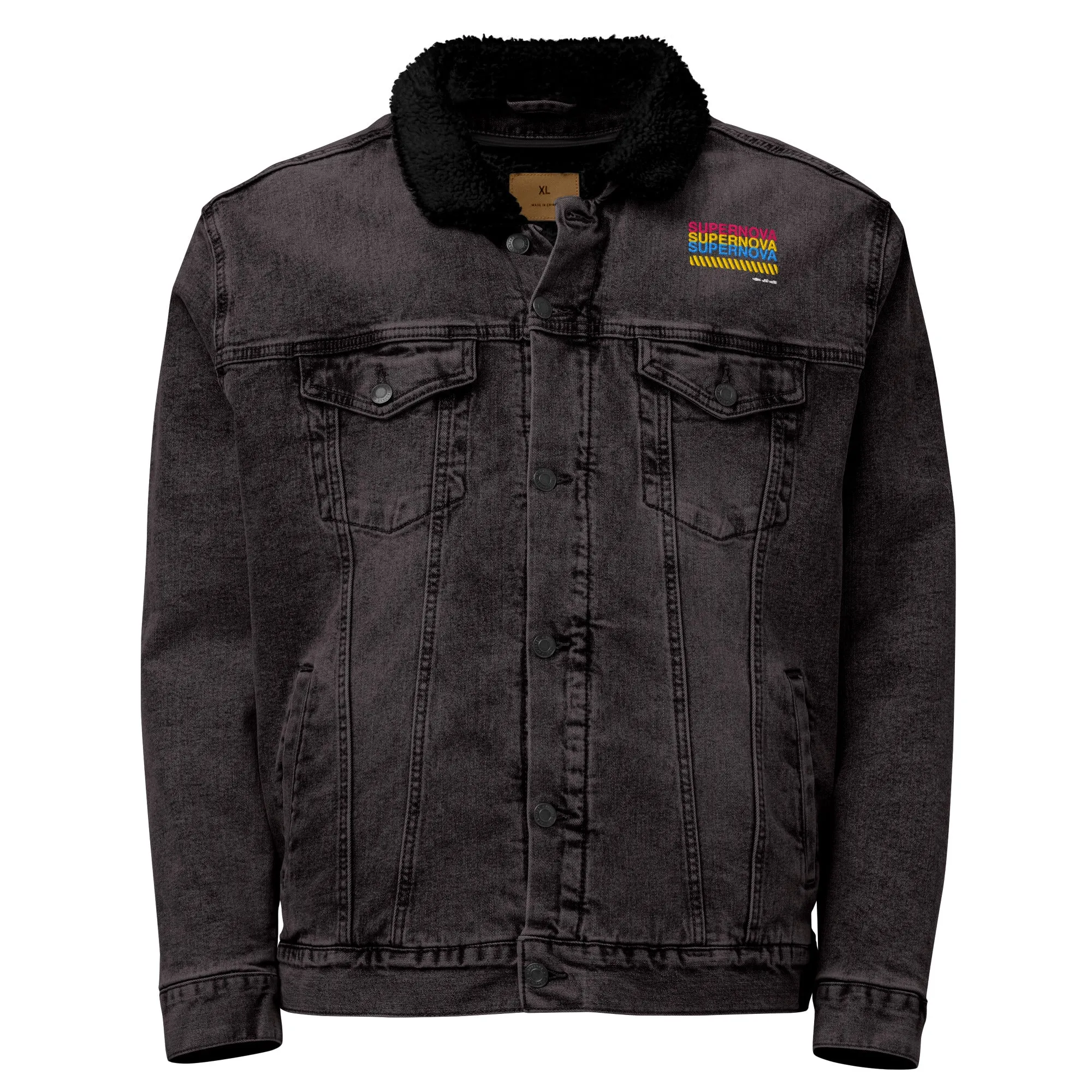 SUPERNOVA Unisex Denim Sherpa Jacket