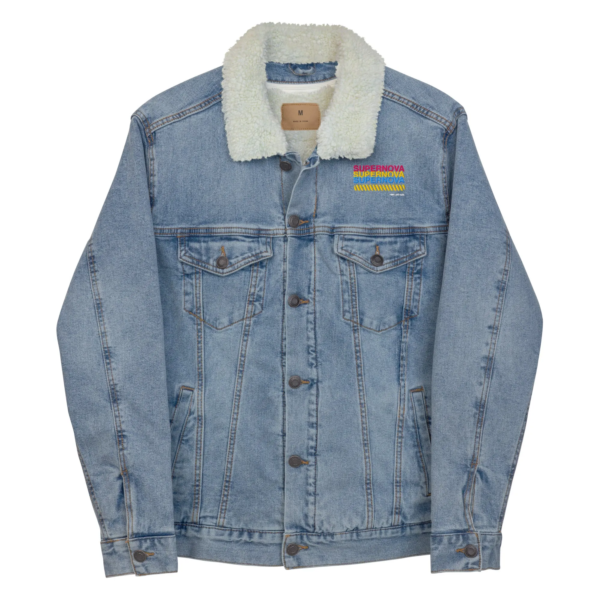 SUPERNOVA Unisex Denim Sherpa Jacket