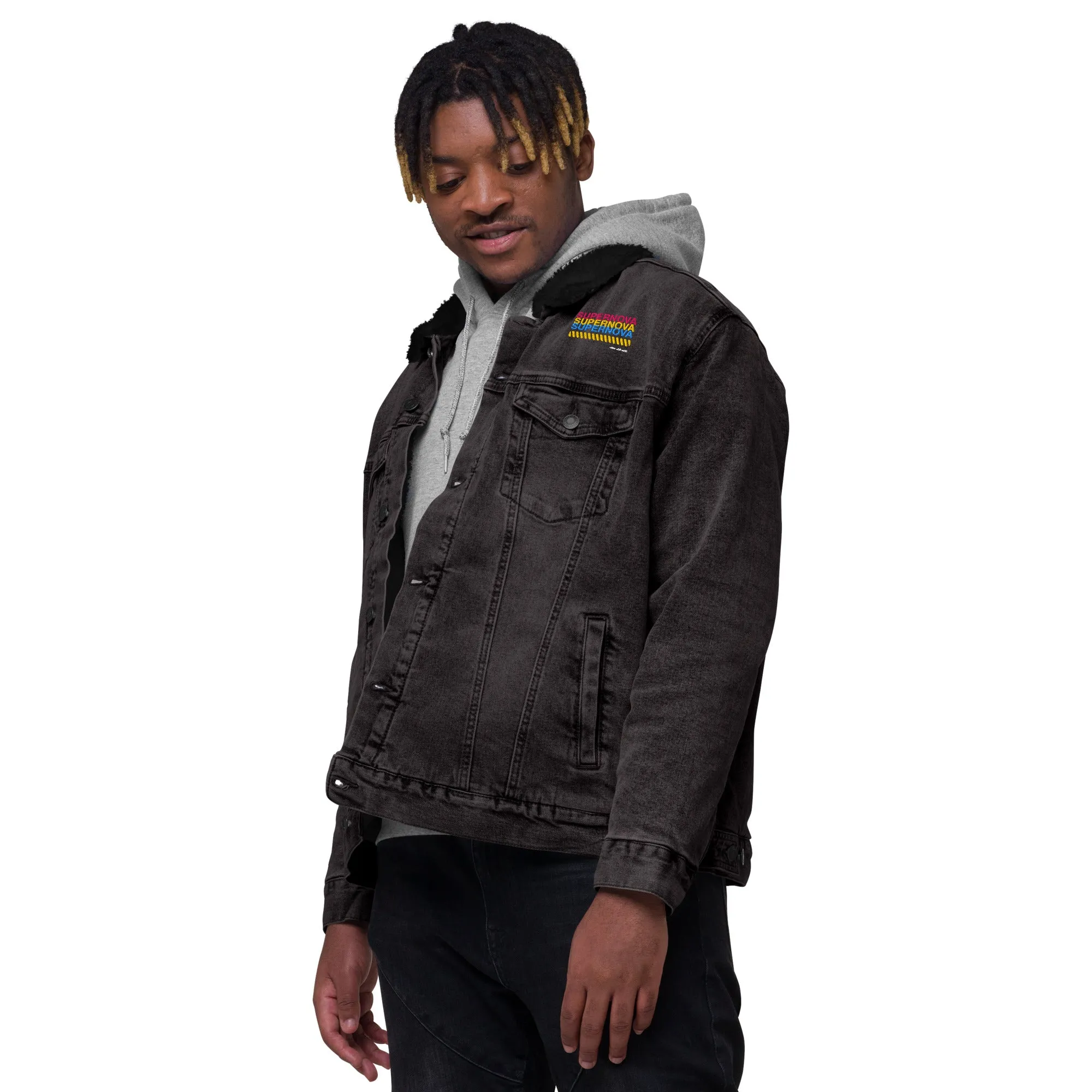 SUPERNOVA Unisex Denim Sherpa Jacket