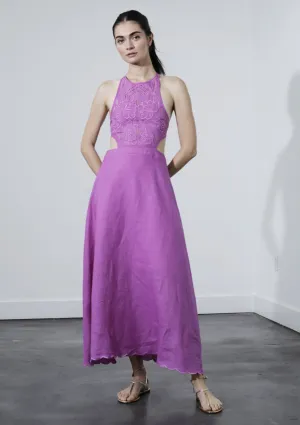 Alexandria Midi Dress - Purple Modern Appearance Satin Glow