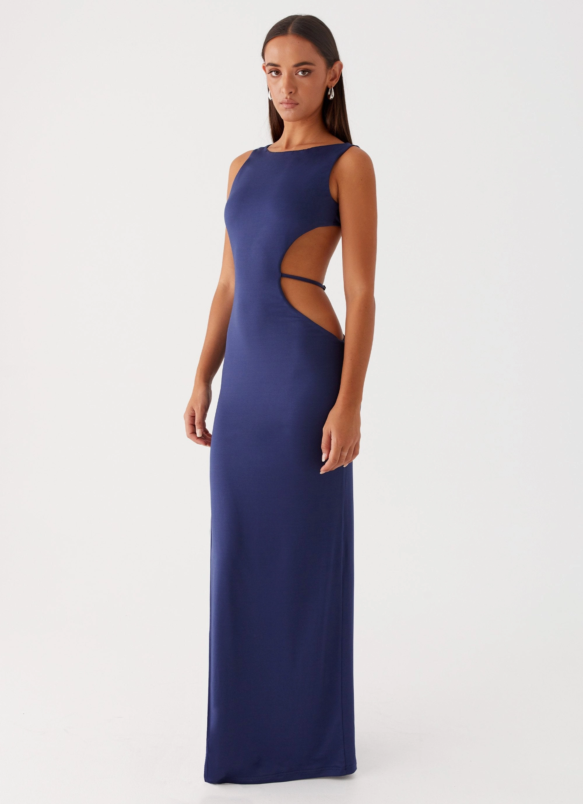 Sutton Maxi Dress - Navy Winter Proof Hip-Flattering