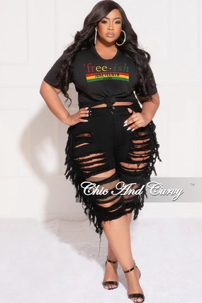 Final Sale Plus Size "Free-ish Since 1865" Juneteenth T-Shirt in Black Urban appeal