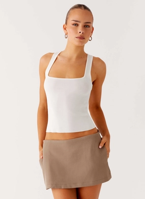 Moisture Management Mirna Micro Skort - Taupe Marle