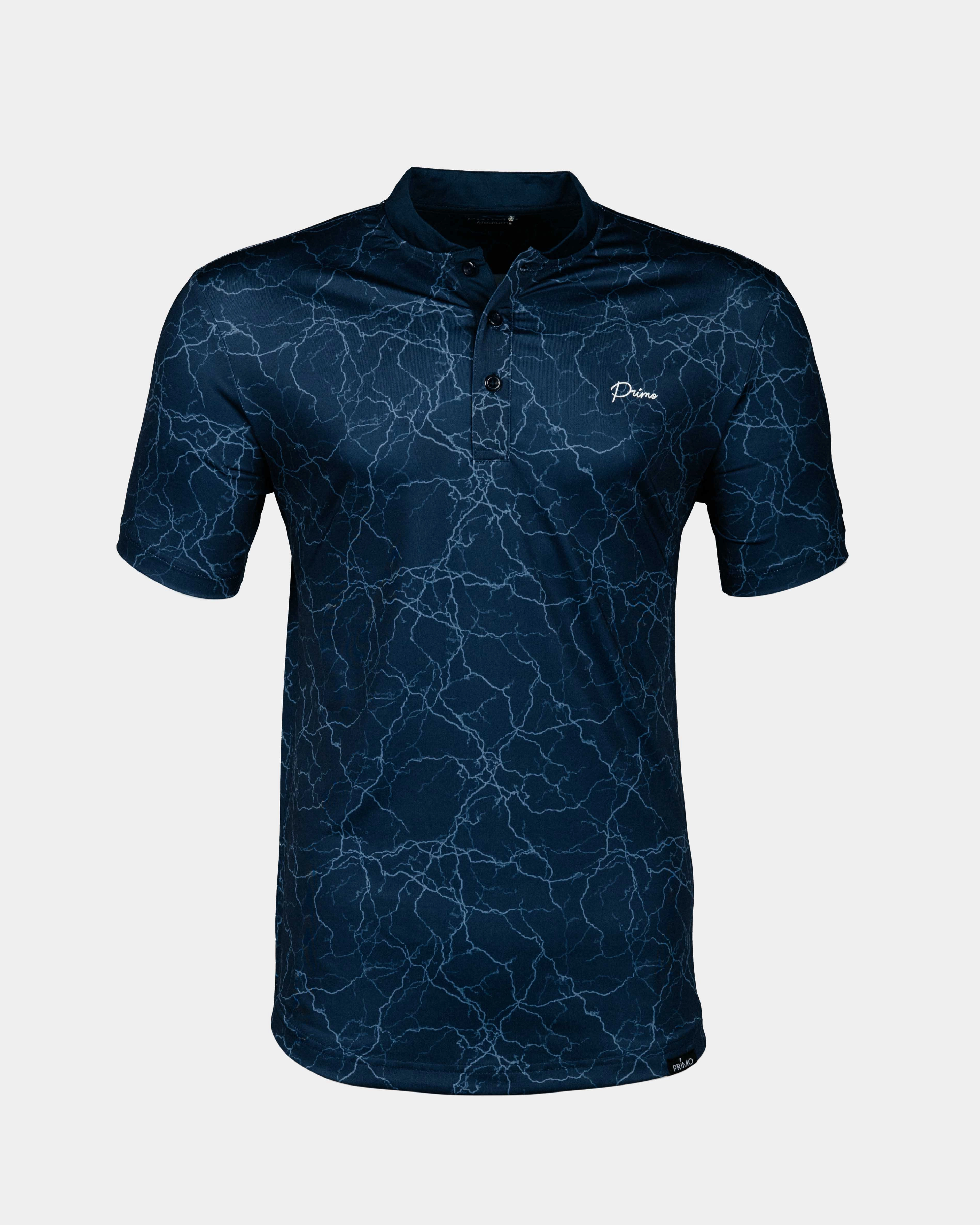 Grant Horvat Blue Bolt Blade Polo StretchKnit Button Down Collar