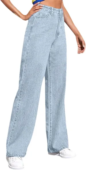 Sweatpants That Look Like Boyfriend Sweatpant Jeans Womens Wide Leg High Waist Jeans with Pockets