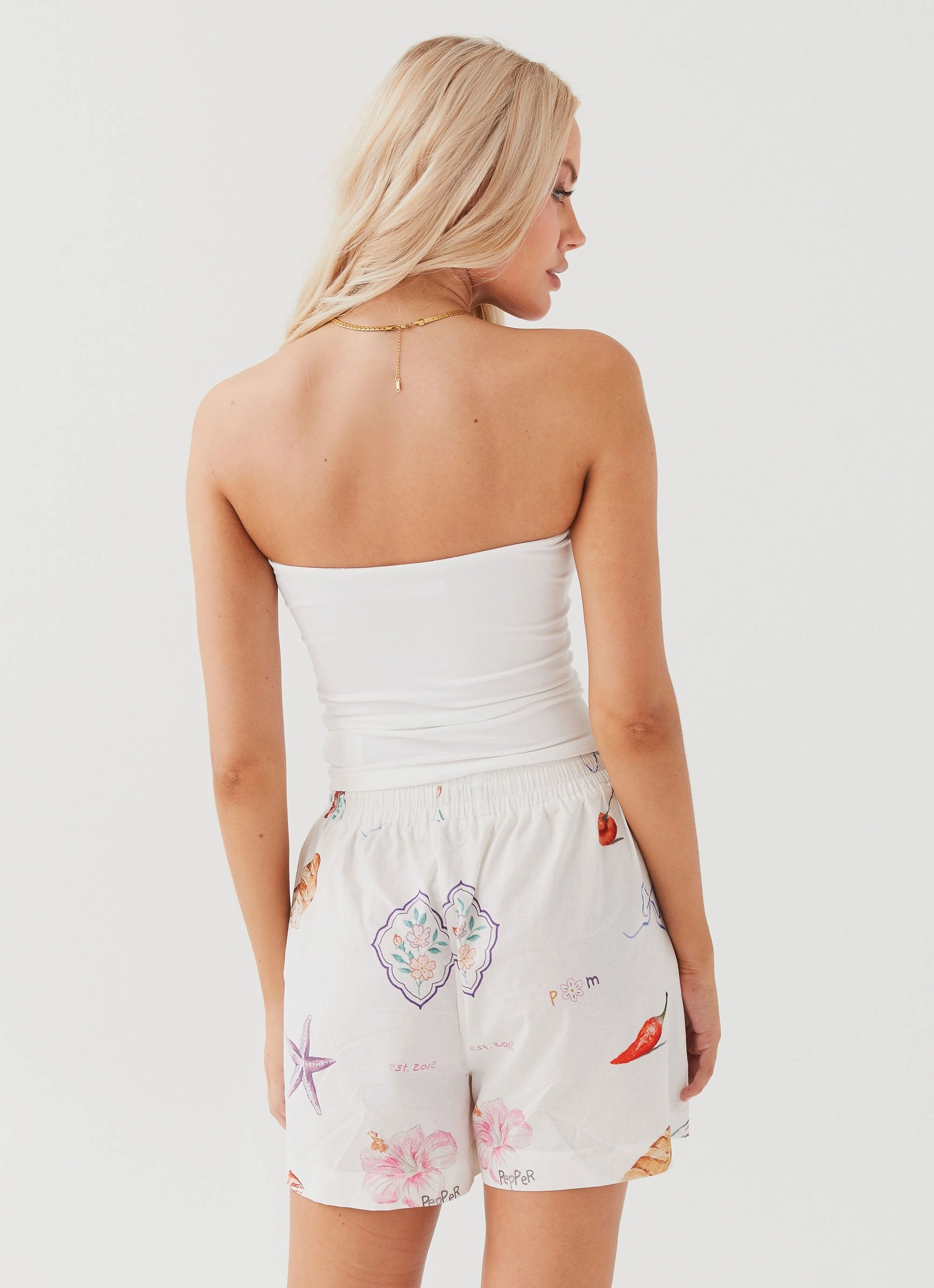 Sweet Relief Tube Top - Banchetto Multi Pocket Configuration Printed Blouse