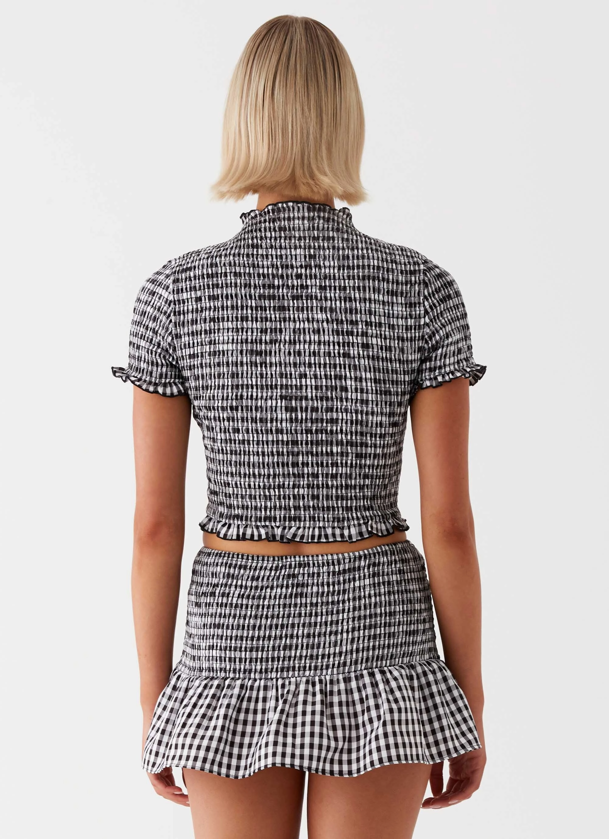 FadeResistant Coating Sweetest Pie T-Shirt - Black Gingham