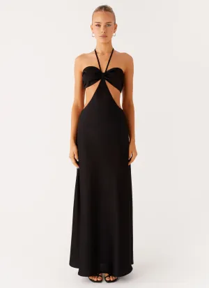 Flattering and Chic Skin Glow Sweetheart Cut Out Maxi Dress - Black