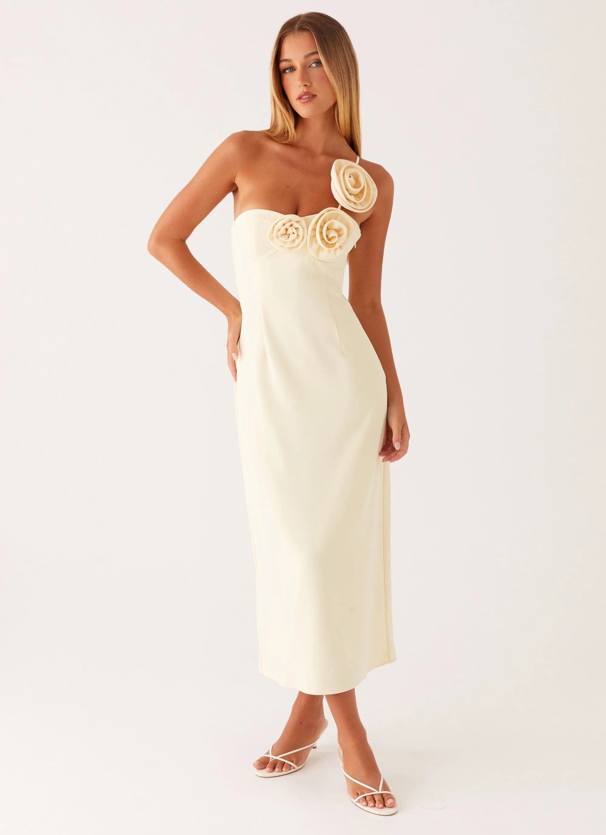 Bright Vibe Exclusive-Design Sweetpea Midi Dress - Yellow