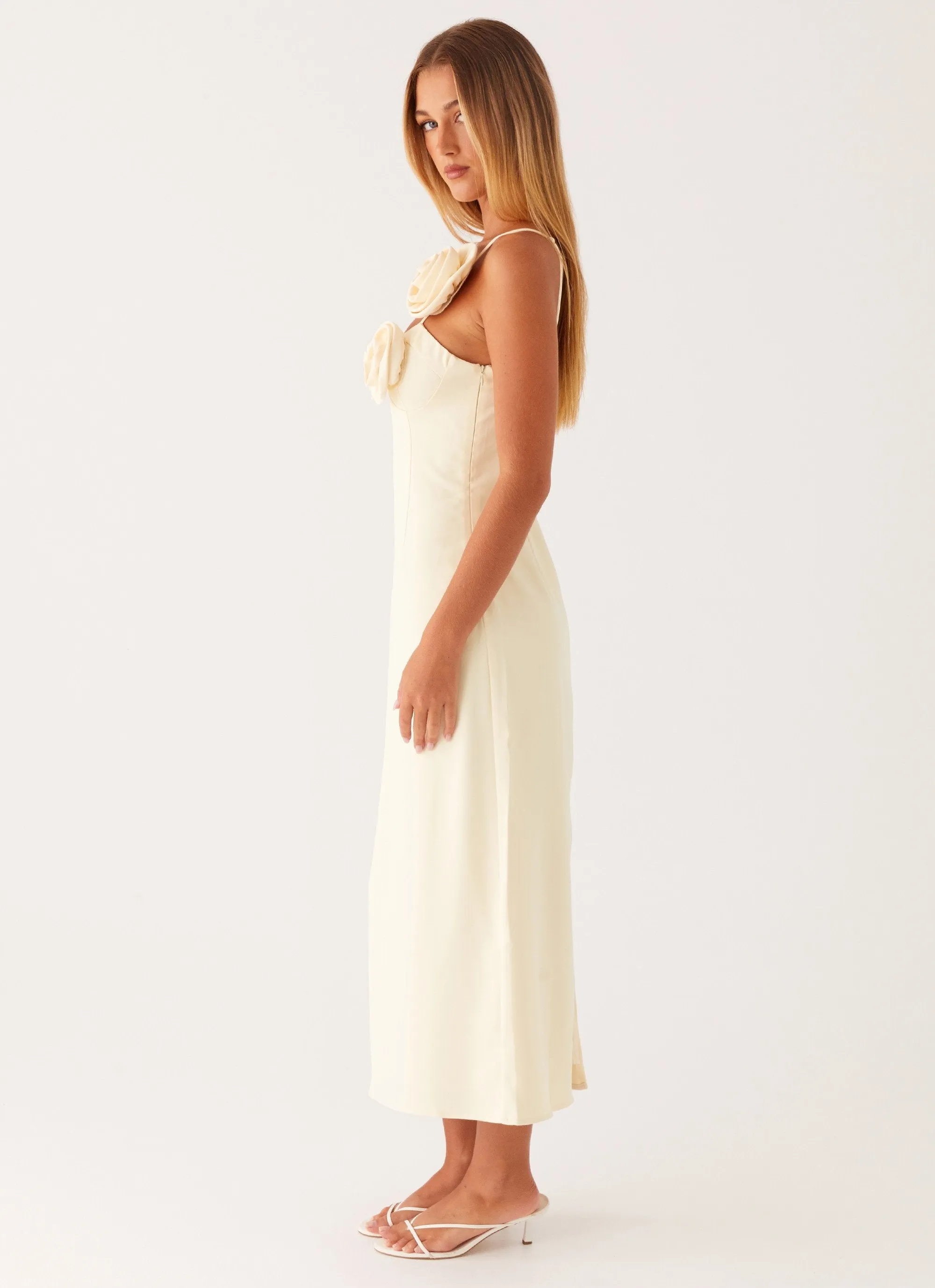 Sweetpea Midi Dress - Yellow Button-front