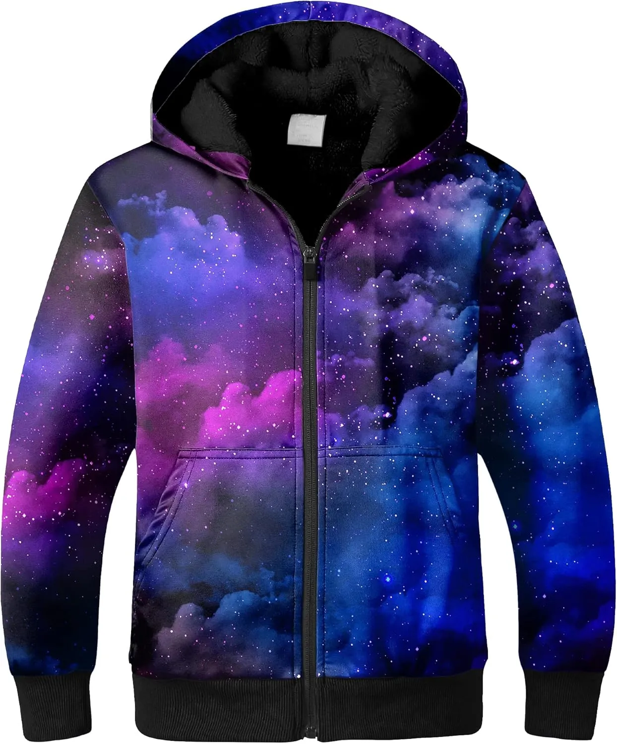 SWISSWELL Boys Hoodie Graphic Fleece Jacket Long Sleeve Youth Sweatshirt Full Zip Coat with Hood Spring Fall Winter Outwear