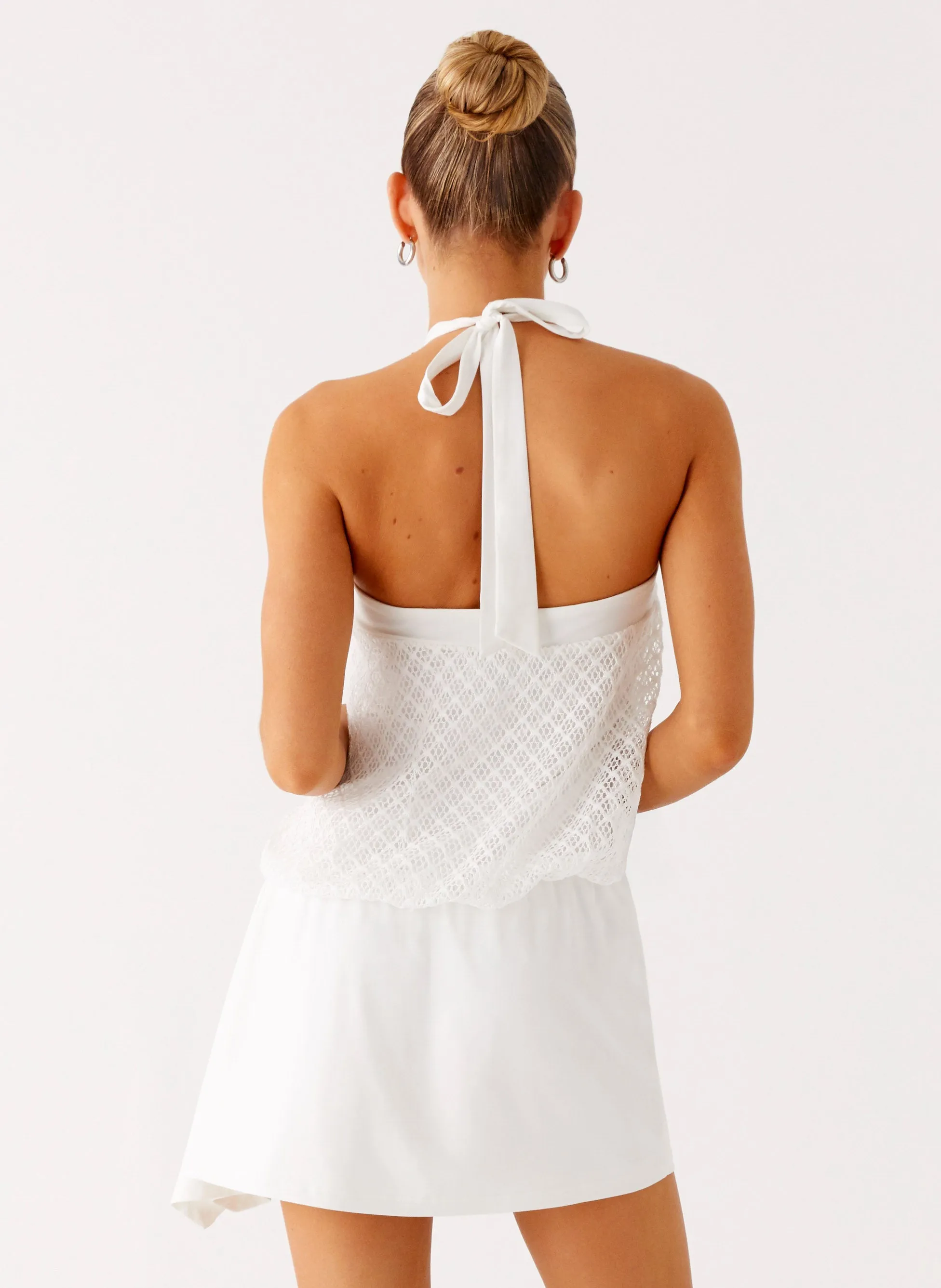 Daily Option Switch Up Halter Mini Dress - Ivory