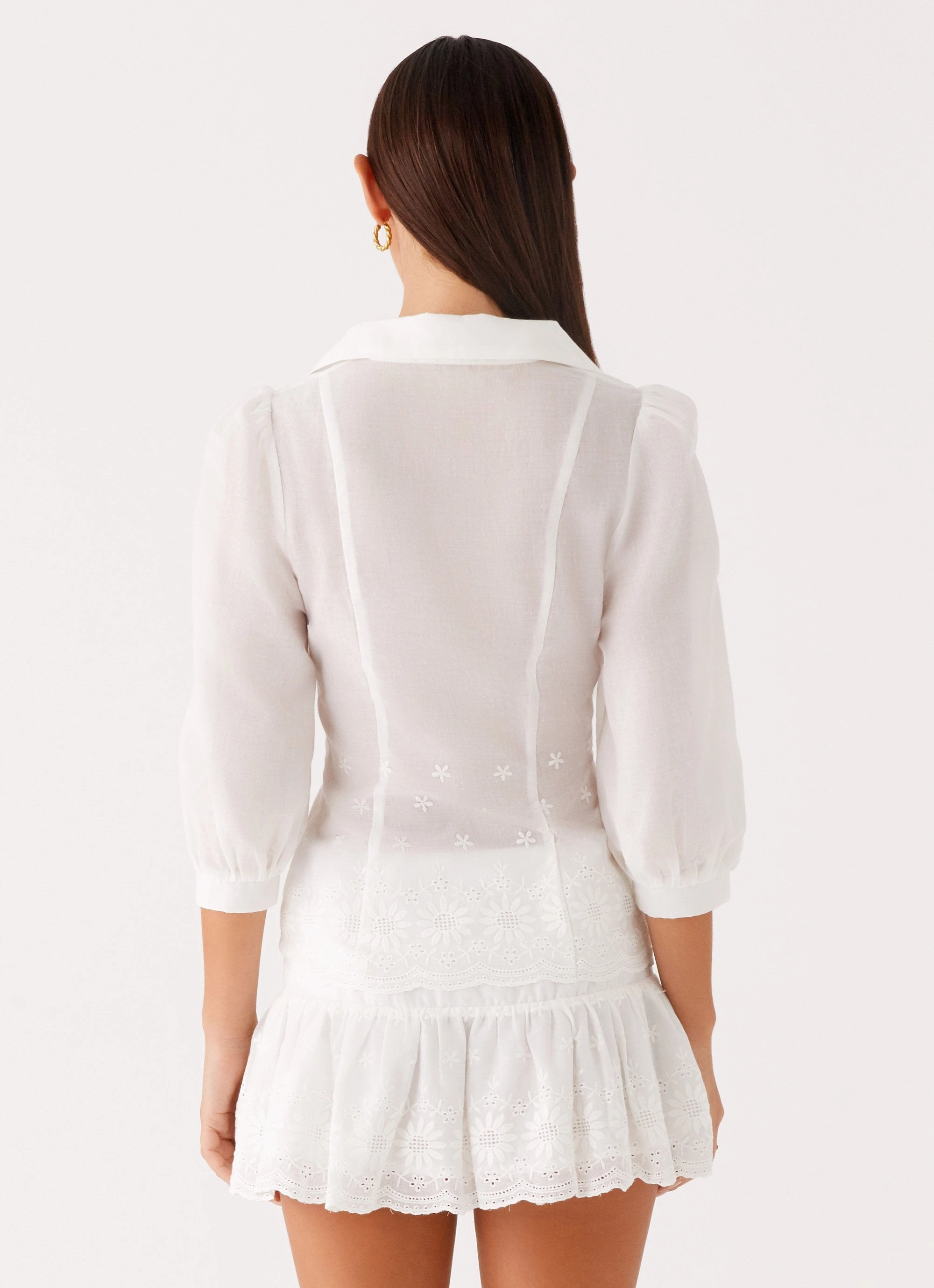 Sync Love Broderie Mini Skirt - White Flexible Comfort Fashion-Forward