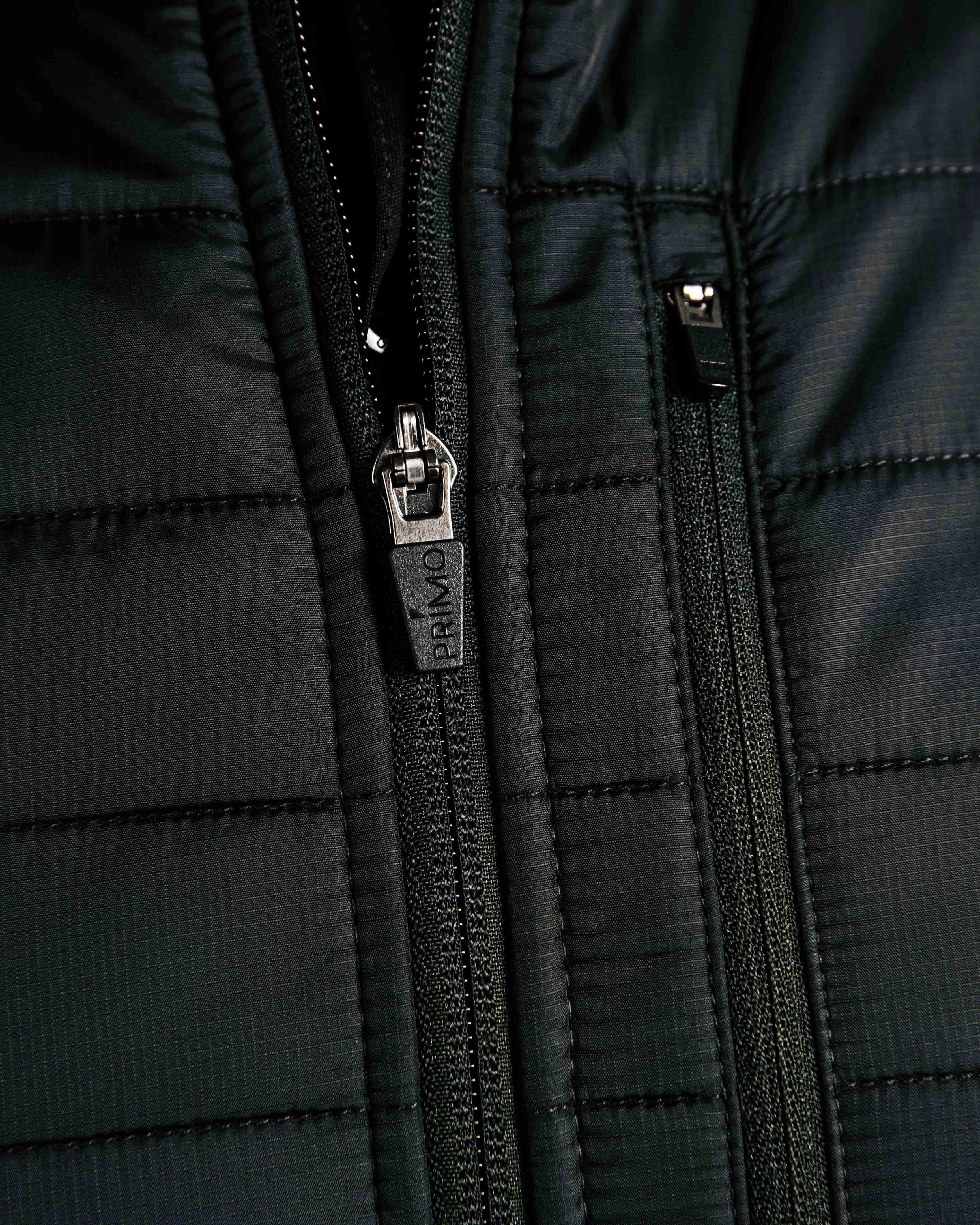 Heavy Duty Zippers Elastic Hem Adjustment Black Hybrid Jacket