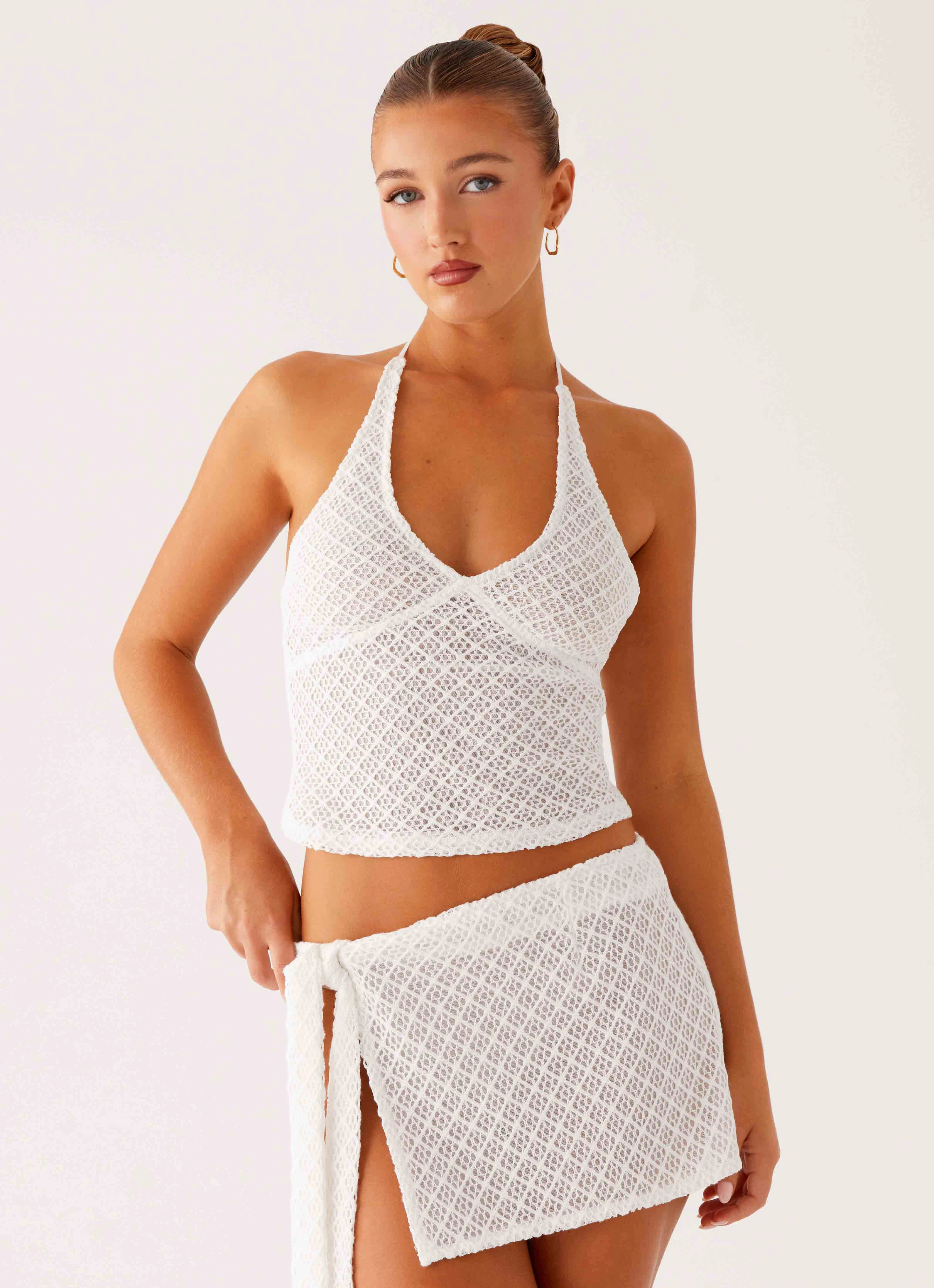 Moisture wicking Sustainable Manufacturing Process Bernie Halter Top - Ivory