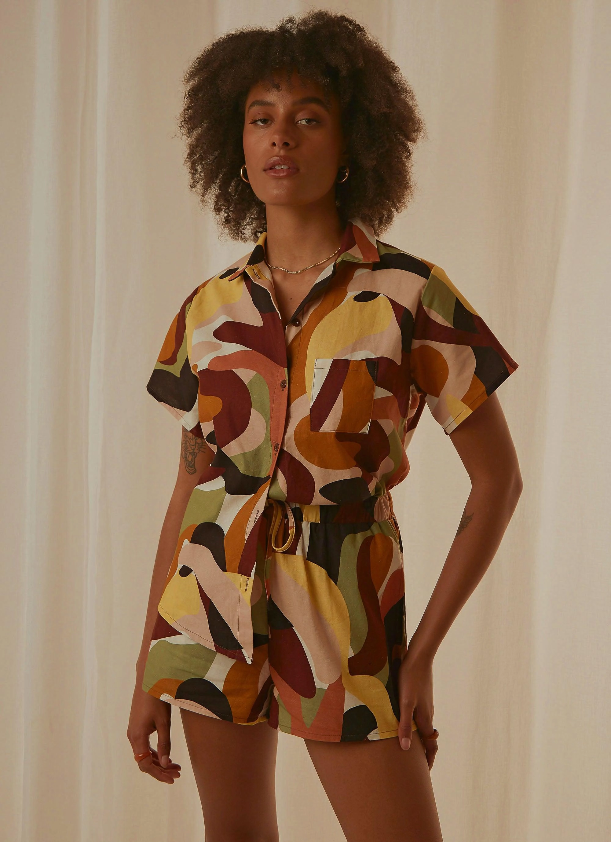 Paloma Shirt - Tropicola WaffleWeave