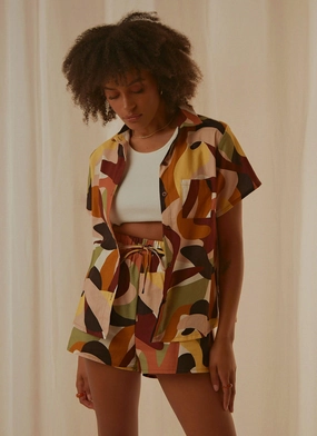 Paloma Shirt - Tropicola Layered Placket Design