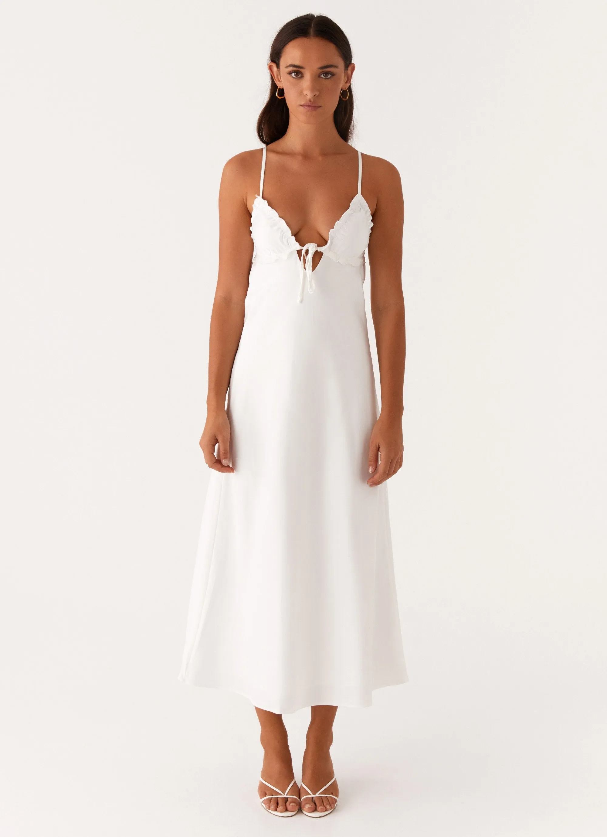 Take Note Midi Dress - White Subtle Look