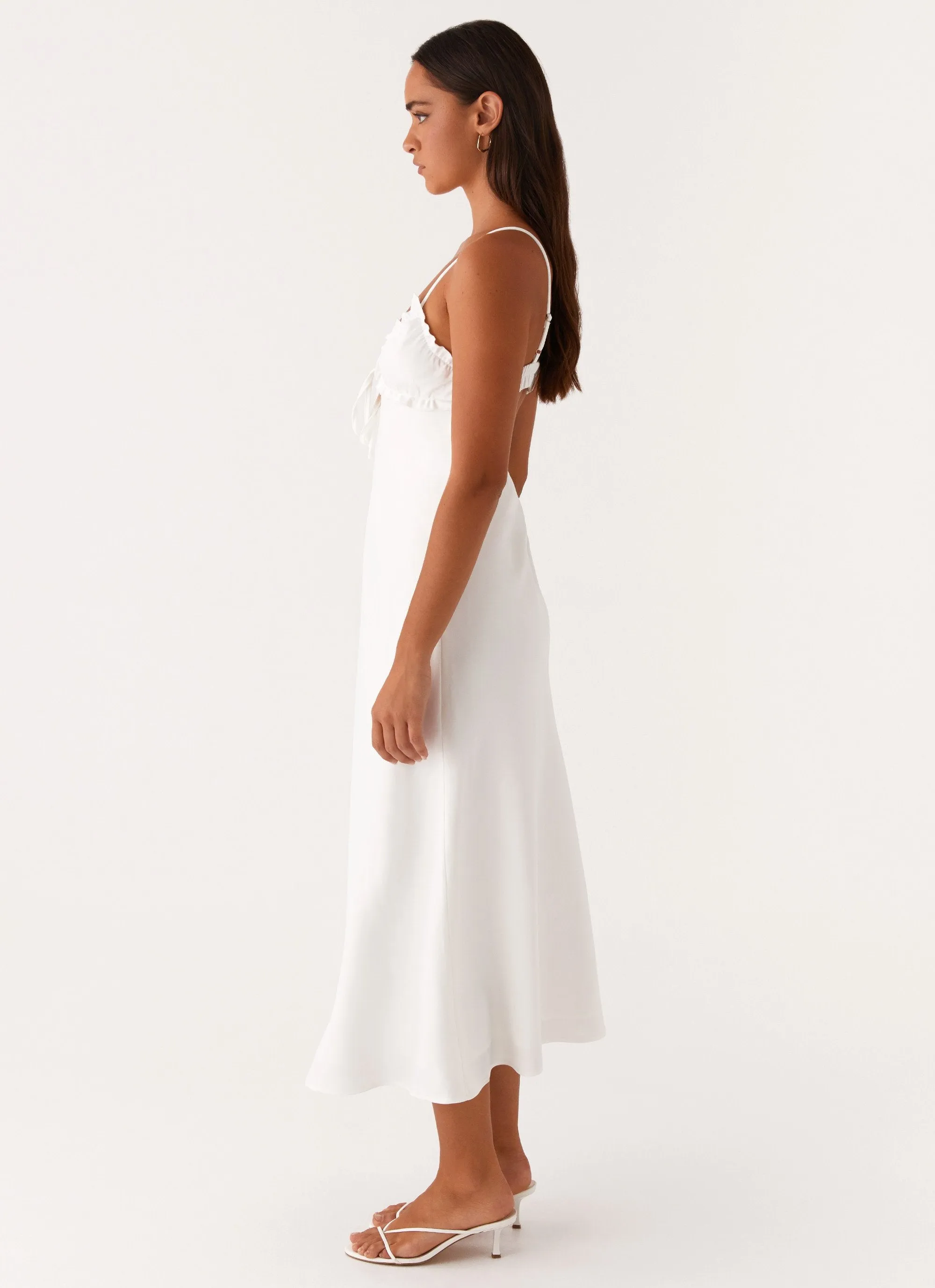Take Note Midi Dress - White Trendy Look Urban Chic