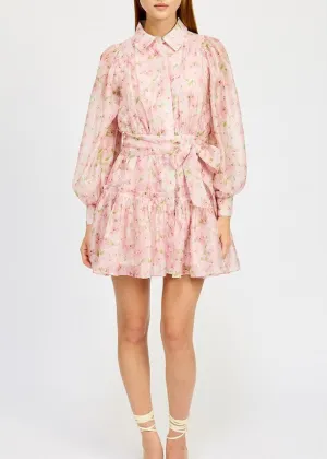 En Saison Josette Long Sleeve Mini Dress Music-Concert Gentle Drape