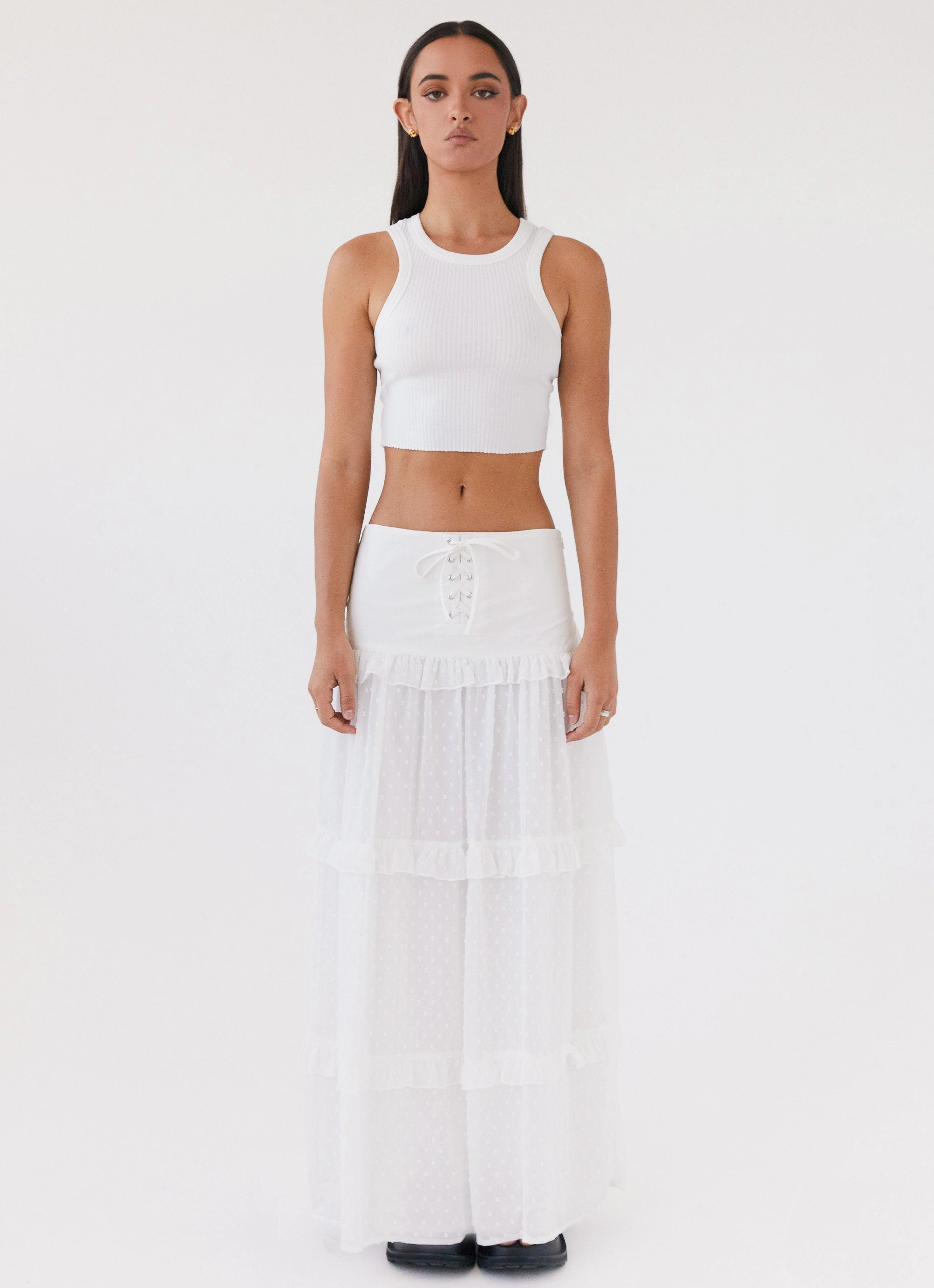 Quick Comfort Esmeralda Maxi Skirt - White