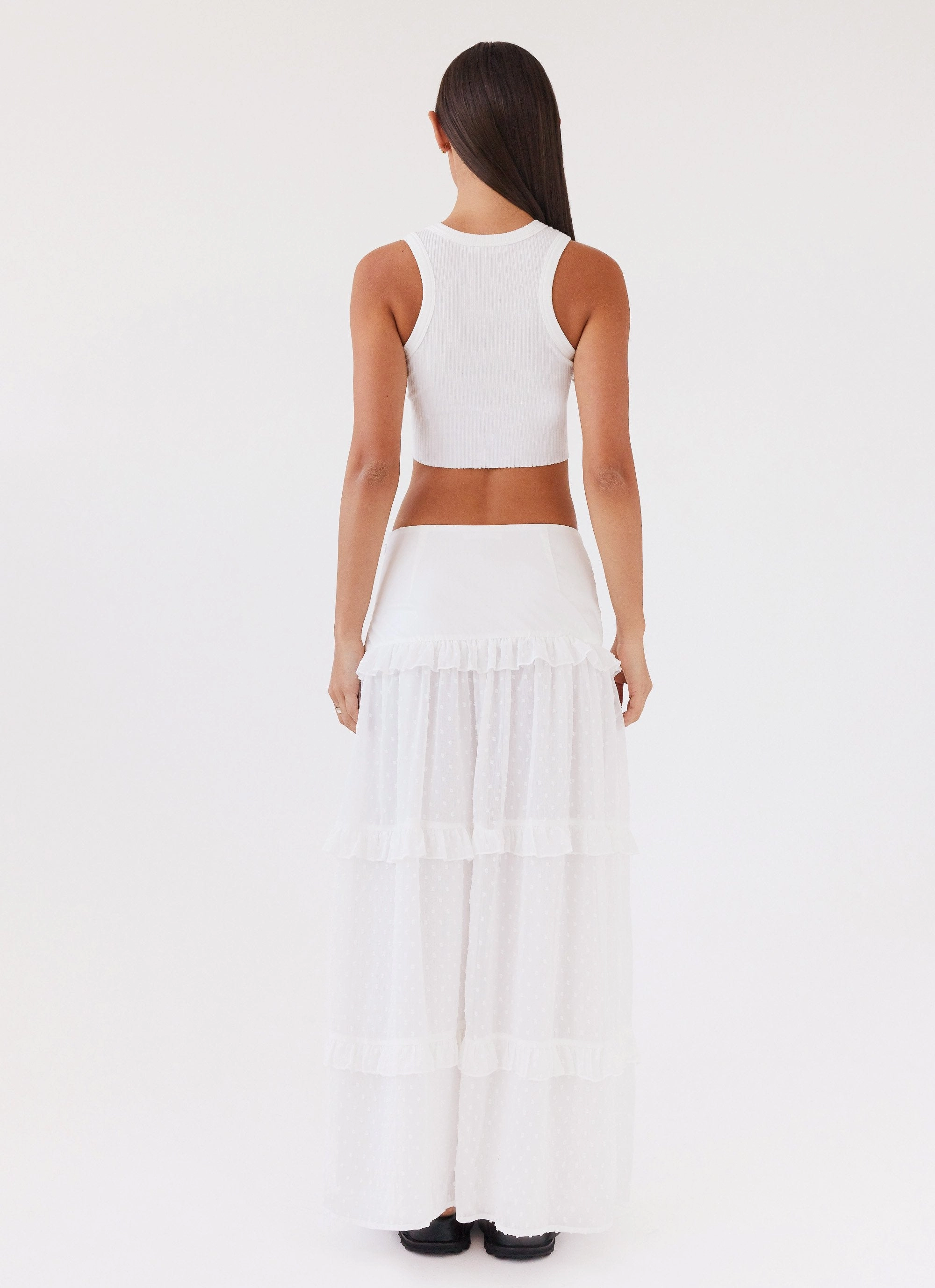 Esmeralda Maxi Skirt - White Athletic Comfort Moisture Wicking Technology
