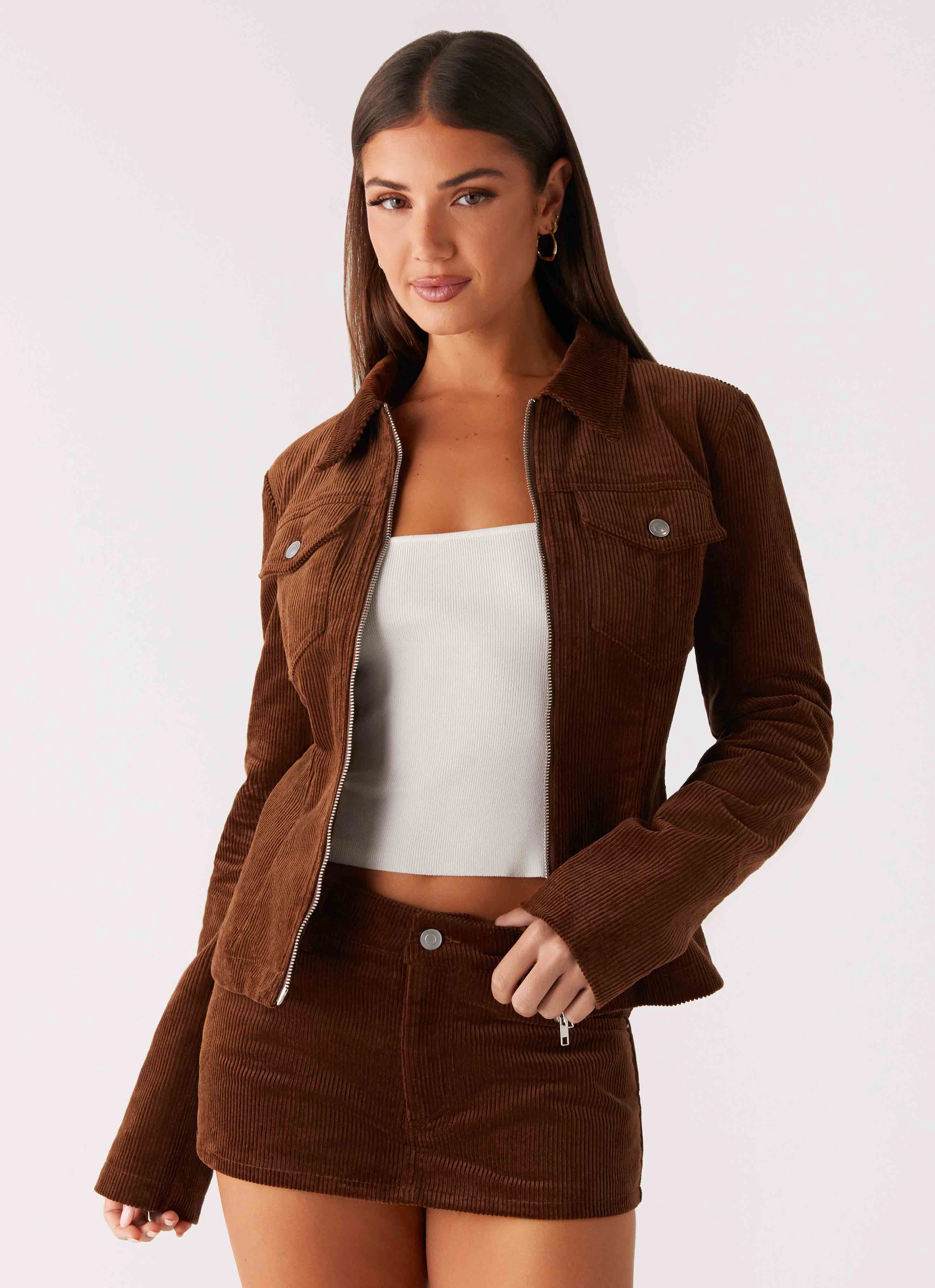 Taliyah Cord Jacket - Walnut Secure Closure Systems Hypoallergenic fabric