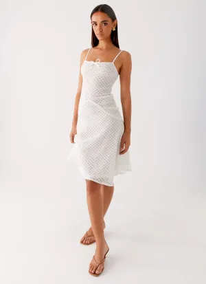 Essential Style Lace Detail Tamar Midi Dress - White
