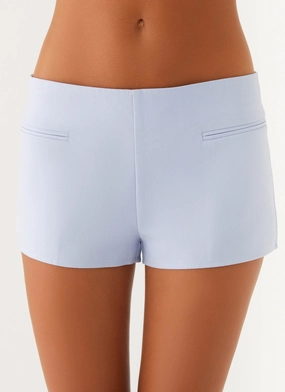 Tagless Labeling Moisture wicking Tampa Micro Short - Heather Blue