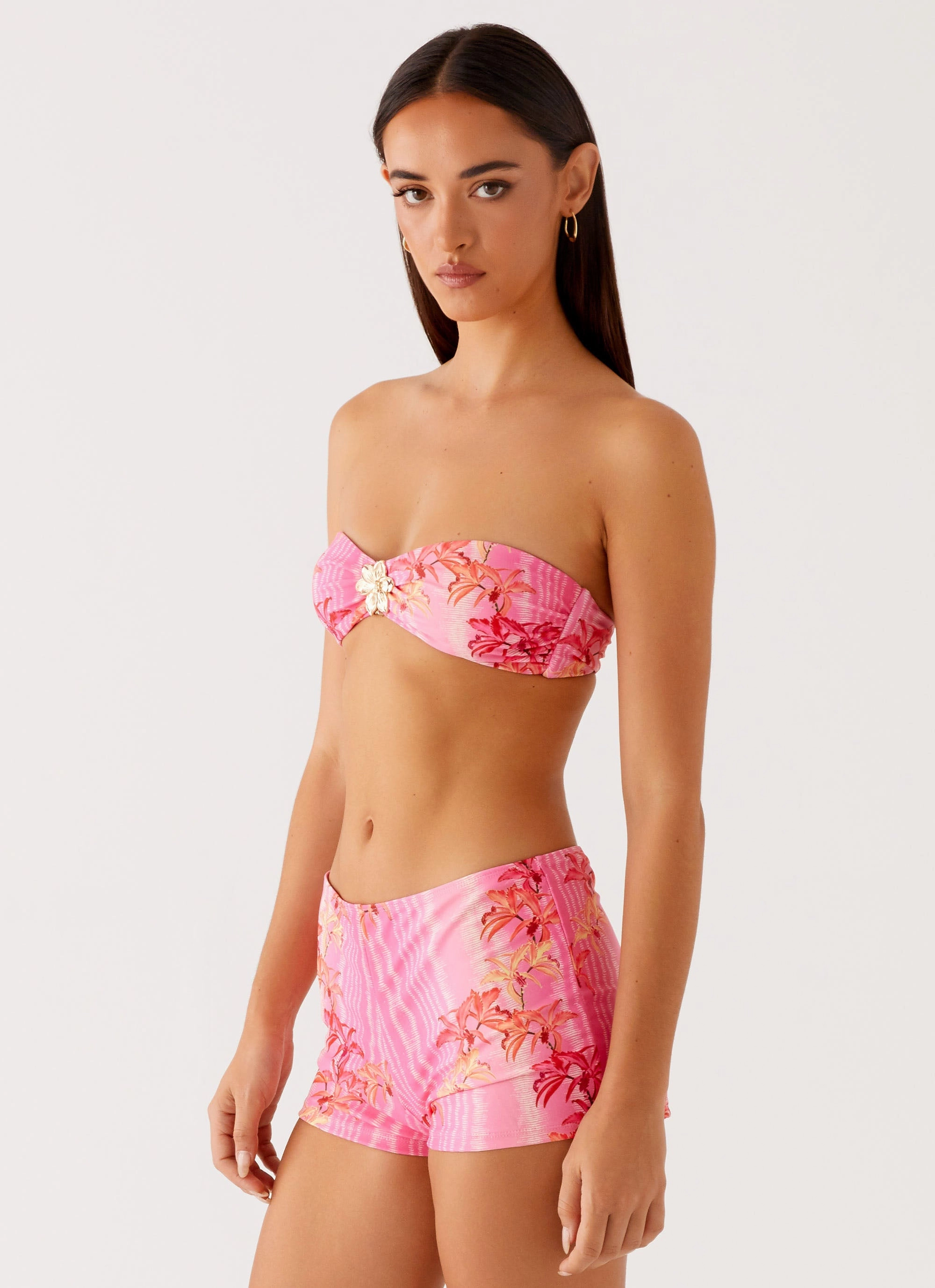 quality venue Effortless Style Tamra Strapless Bikini Top - Tropical Pink Print