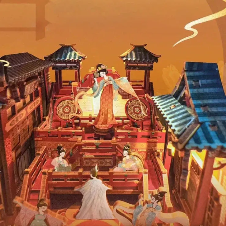 Tang Palace Night Banquet: Oriental 3D Puzzle Wooden LED Book Nook Kit