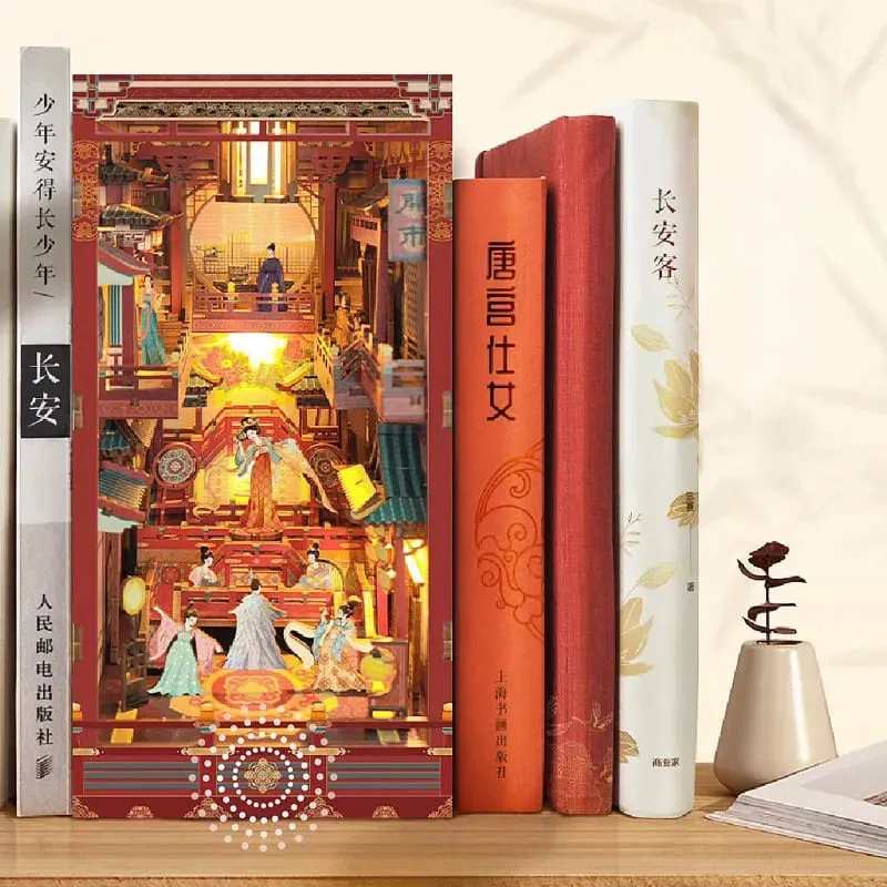Tang Palace Night Banquet: Oriental 3D Puzzle Wooden LED Book Nook Kit