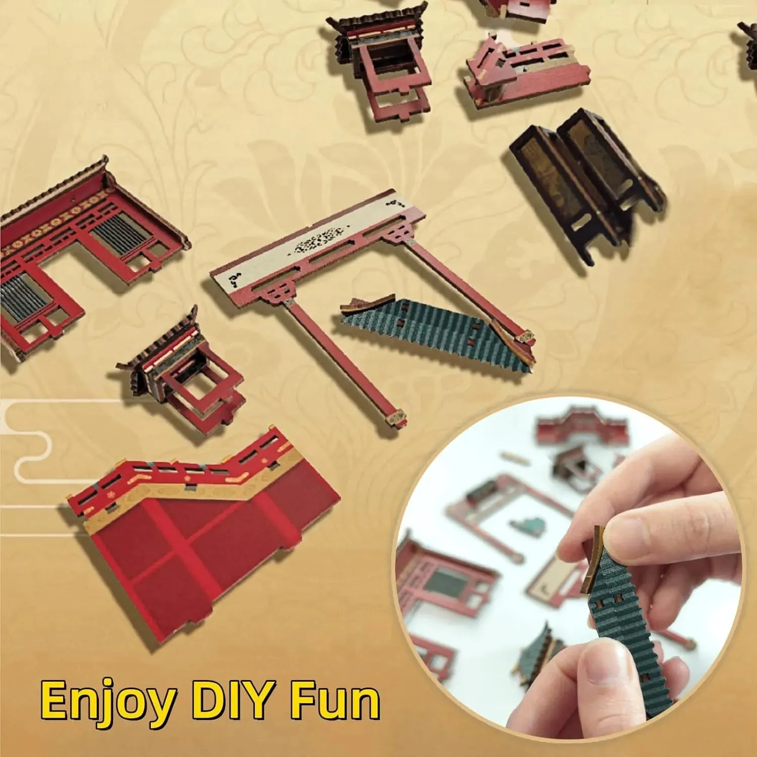 Tang Palace Night Banquet: Oriental 3D Puzzle Wooden LED Book Nook Kit