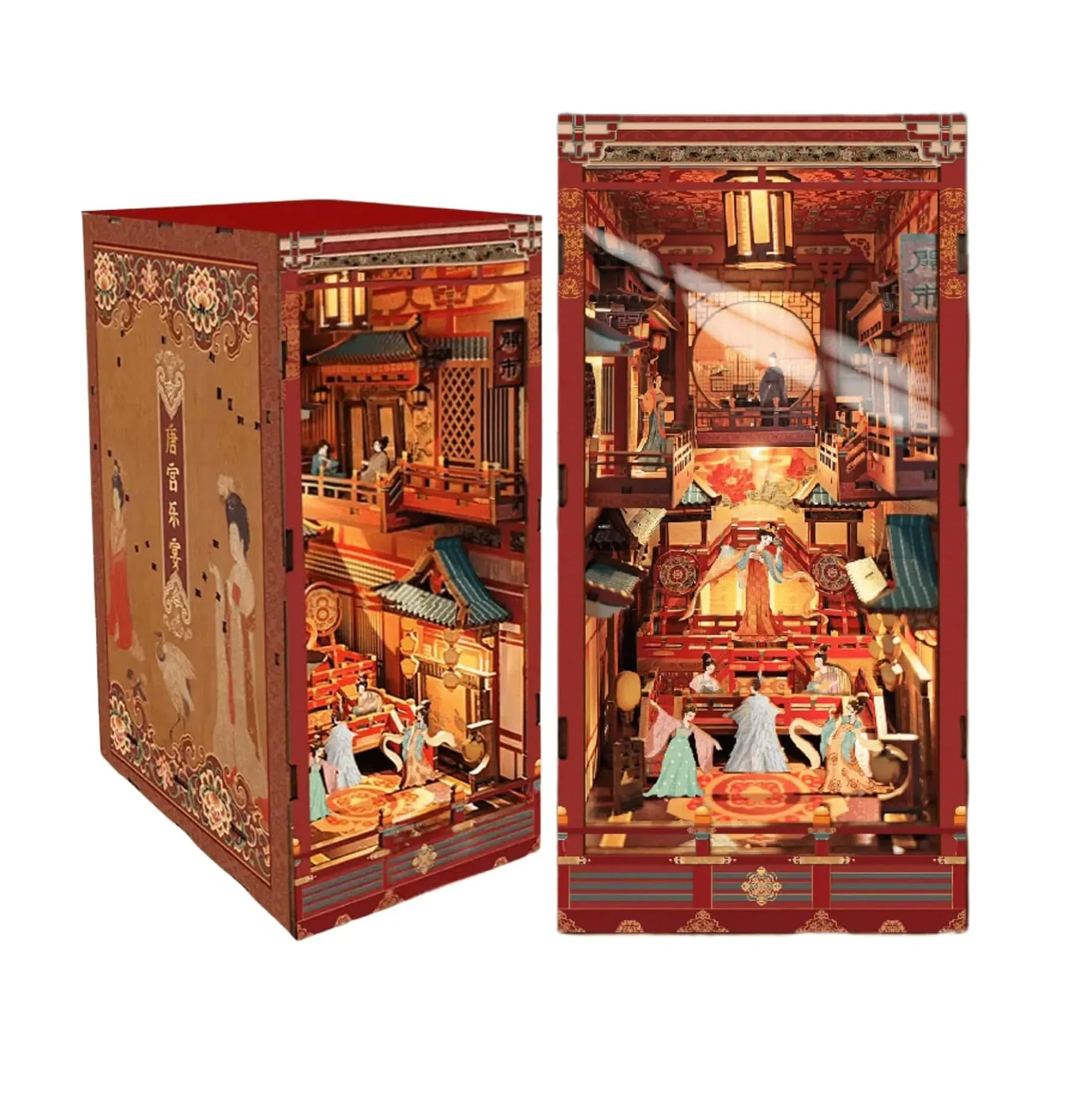 Tang Palace Night Banquet: Oriental 3D Puzzle Wooden LED Book Nook Kit