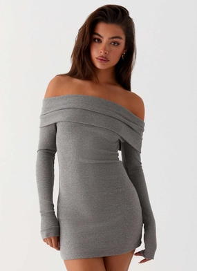 Day Chic Tanzia Knit Mini Dress - Charcoal