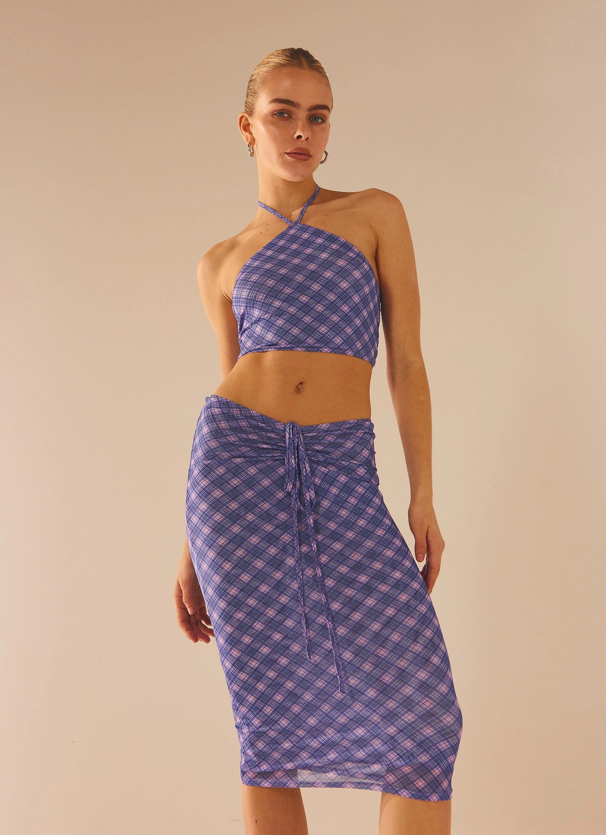 HoodedStyle ThermalReflective Valetta Vino Crop Top - Purple Haze