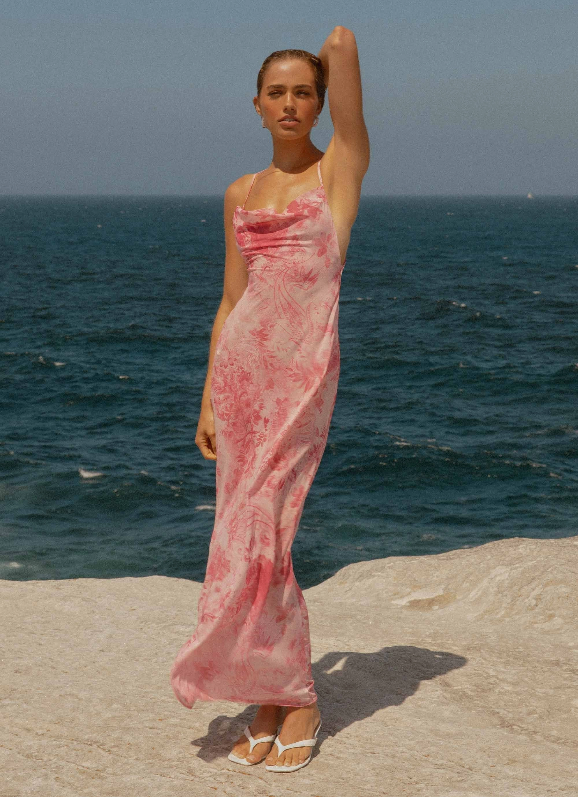 Tara Maxi Dress - Pink Print Multi Season