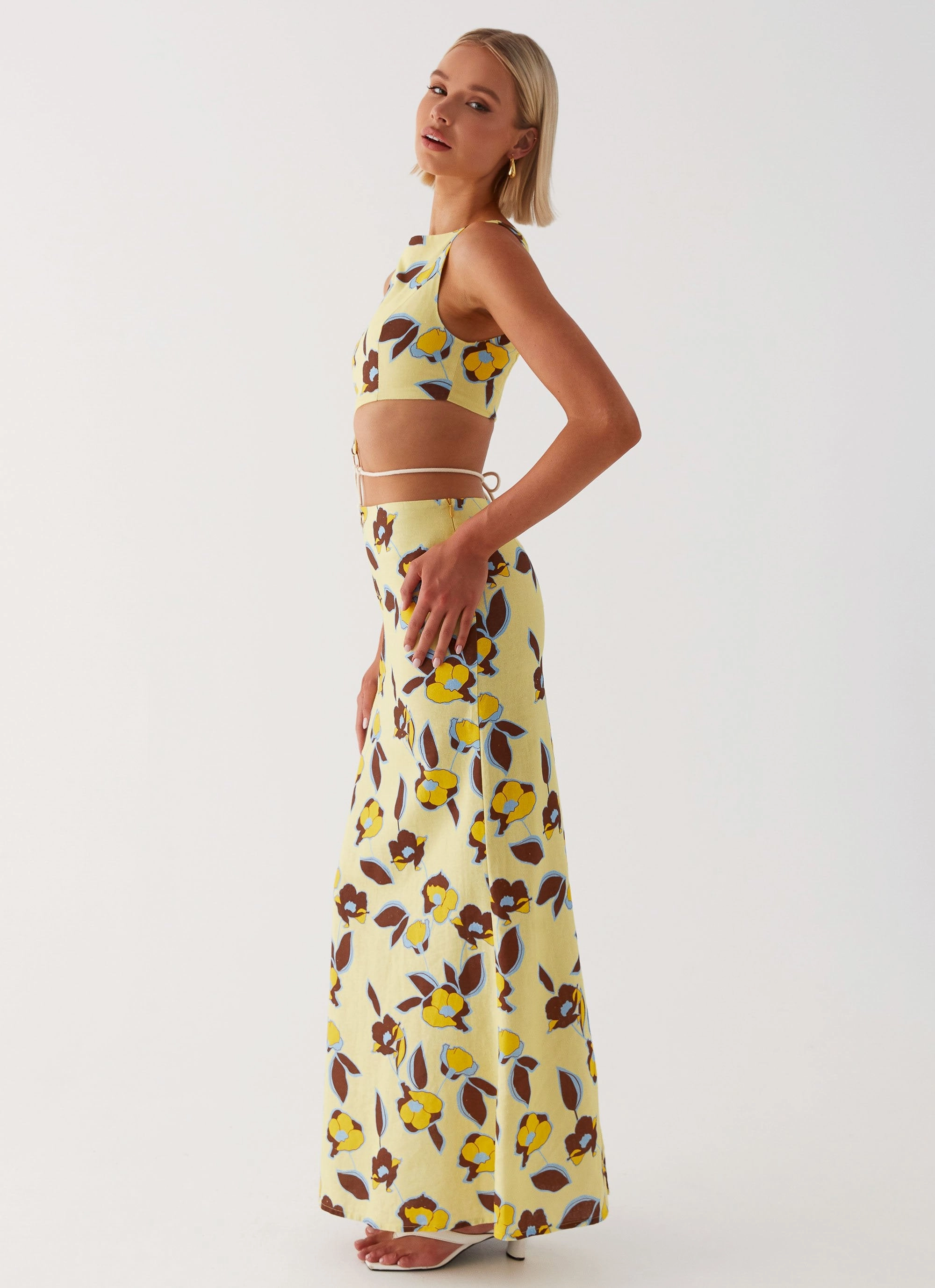Stylish party wear Youthful Look Taryn Cut Out Maxi Dress - Primrose