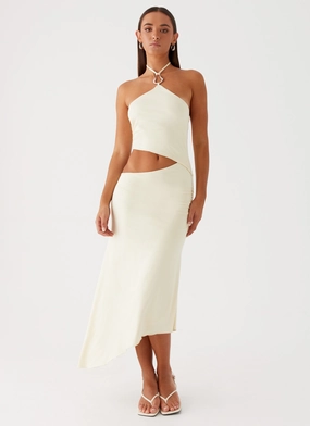 Casual chic dress Front-Pocket Tasha Maxi Dress - Lemon