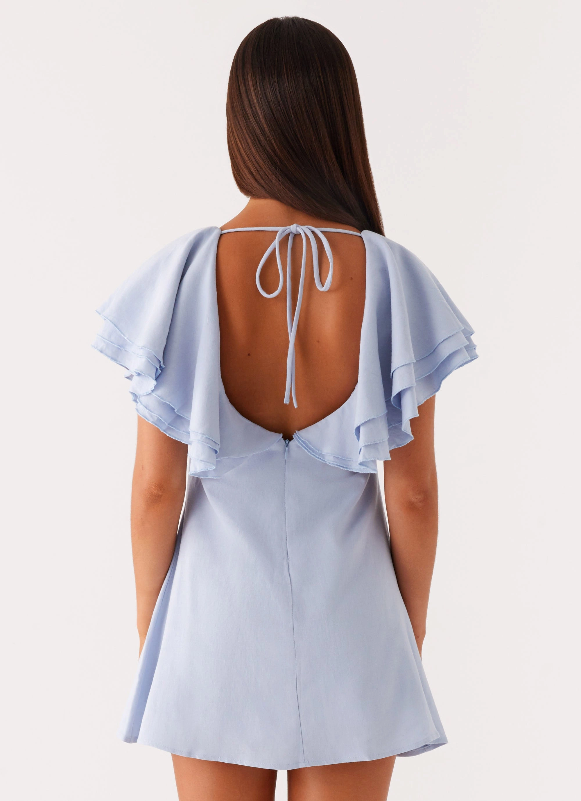 Taye Linen Mini Dress - Blue Timeless Touch Vibrant Light