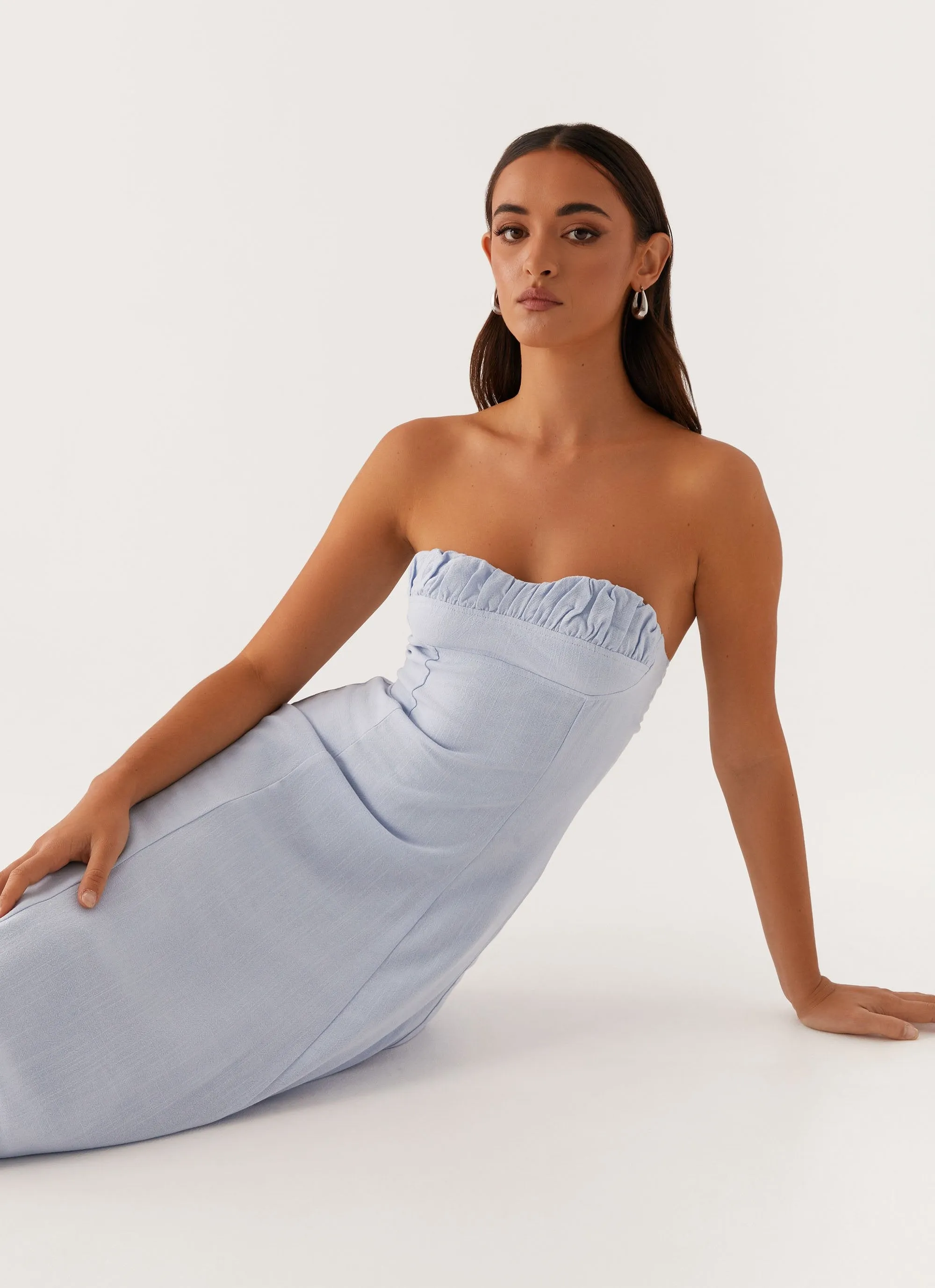 Red-Carpet Light Comfort Tayla Linen Maxi Dress - Blue