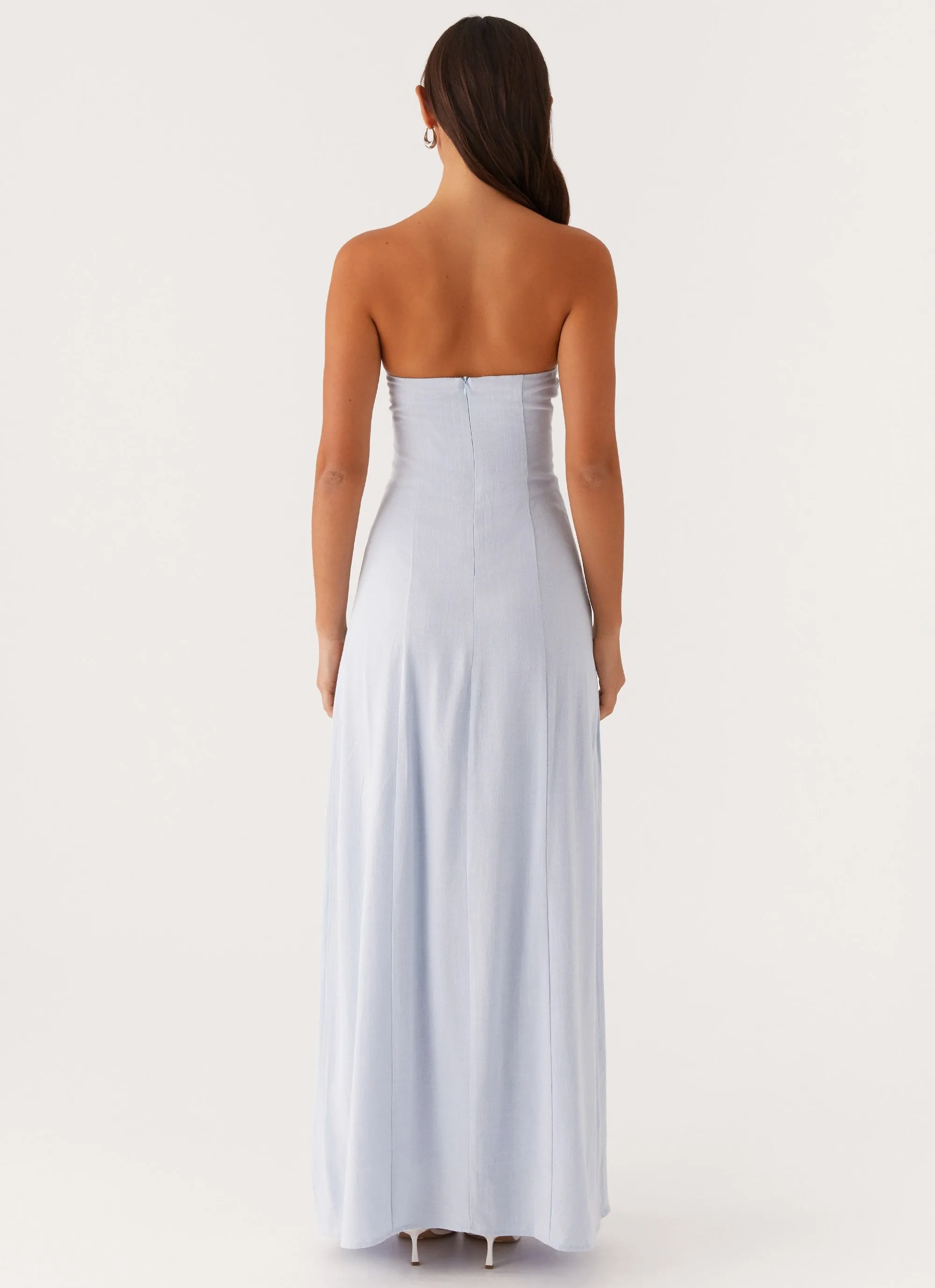 Elegant Simplicity Tayla Linen Maxi Dress - Blue