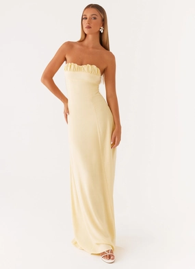 Solid-color Tayla Linen Maxi Dress - Yellow