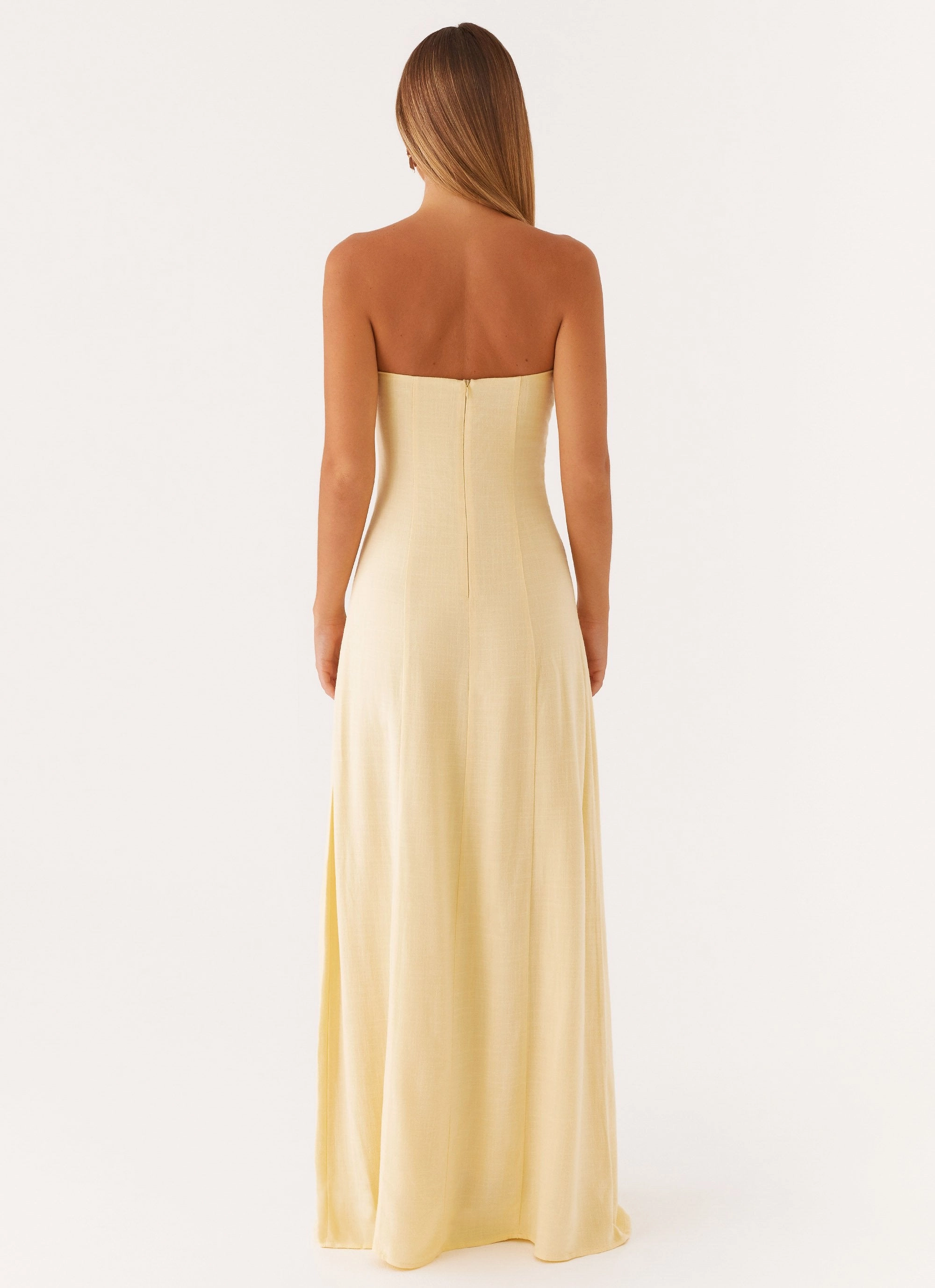 Loose Fit Tayla Linen Maxi Dress - Yellow