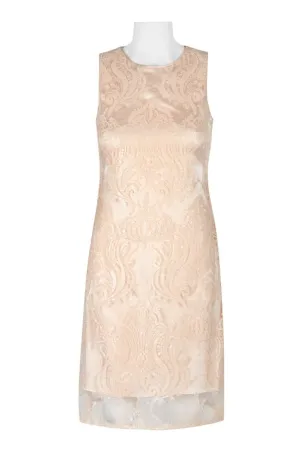 Taylor Glamorous Sleeveless Sequin Mesh Evening Dress with Zipper Closure