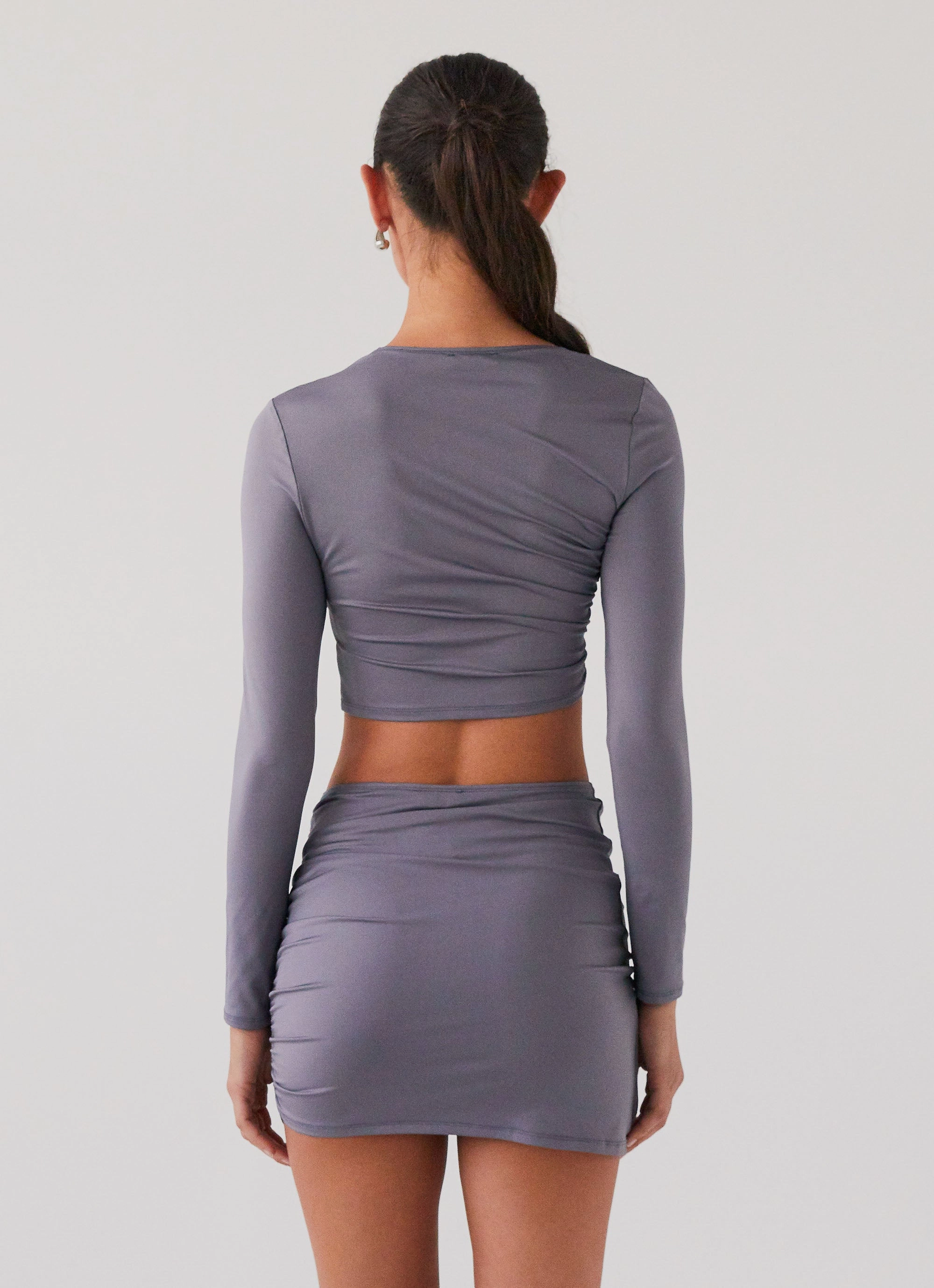 Smoke Bomb Long Sleeve Top - Slate Versatile Layering Weight Travel Light Fit