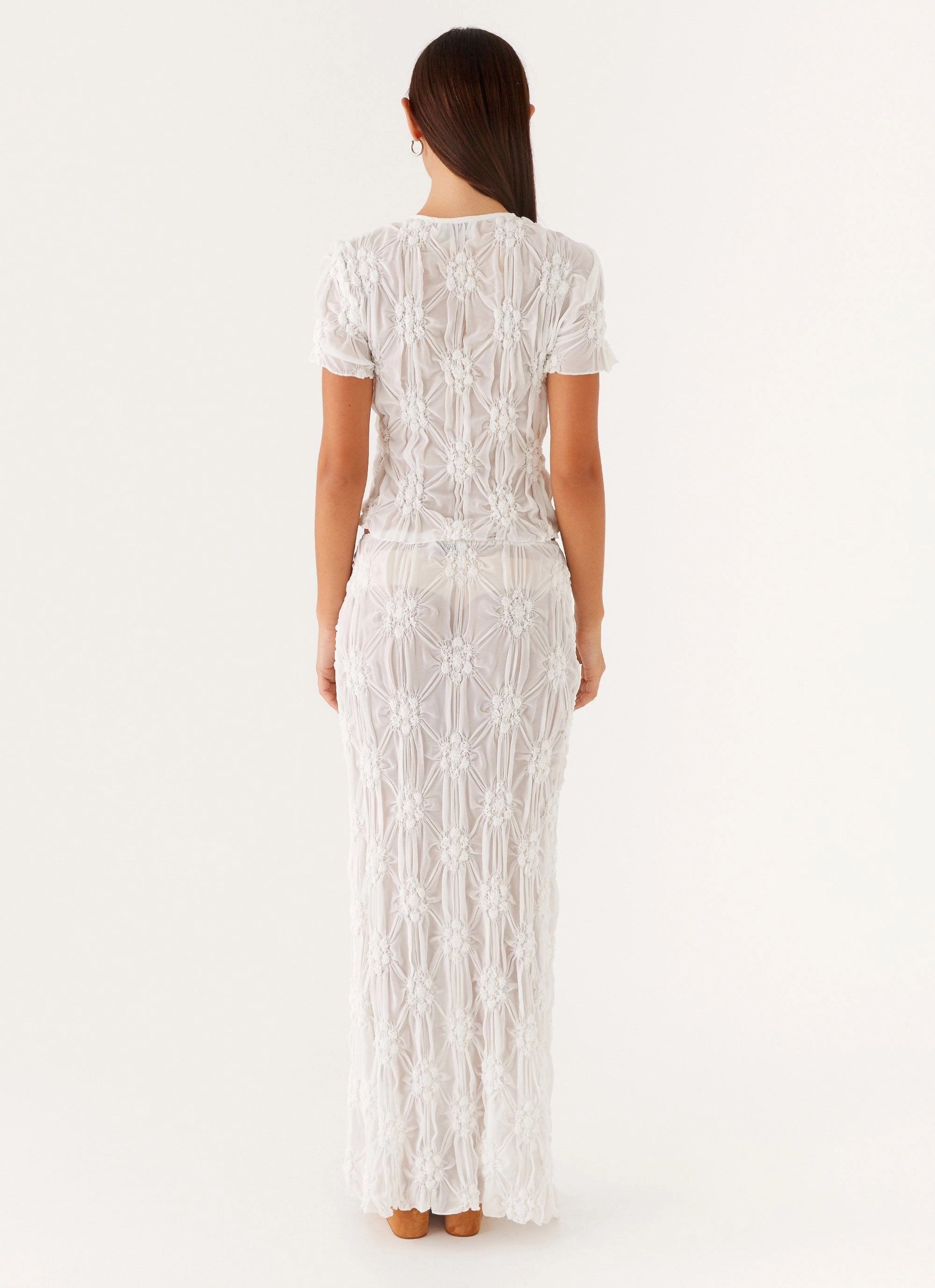 Smooth Finish Effortlessly Low Rise Maxi Skirt - Ivory