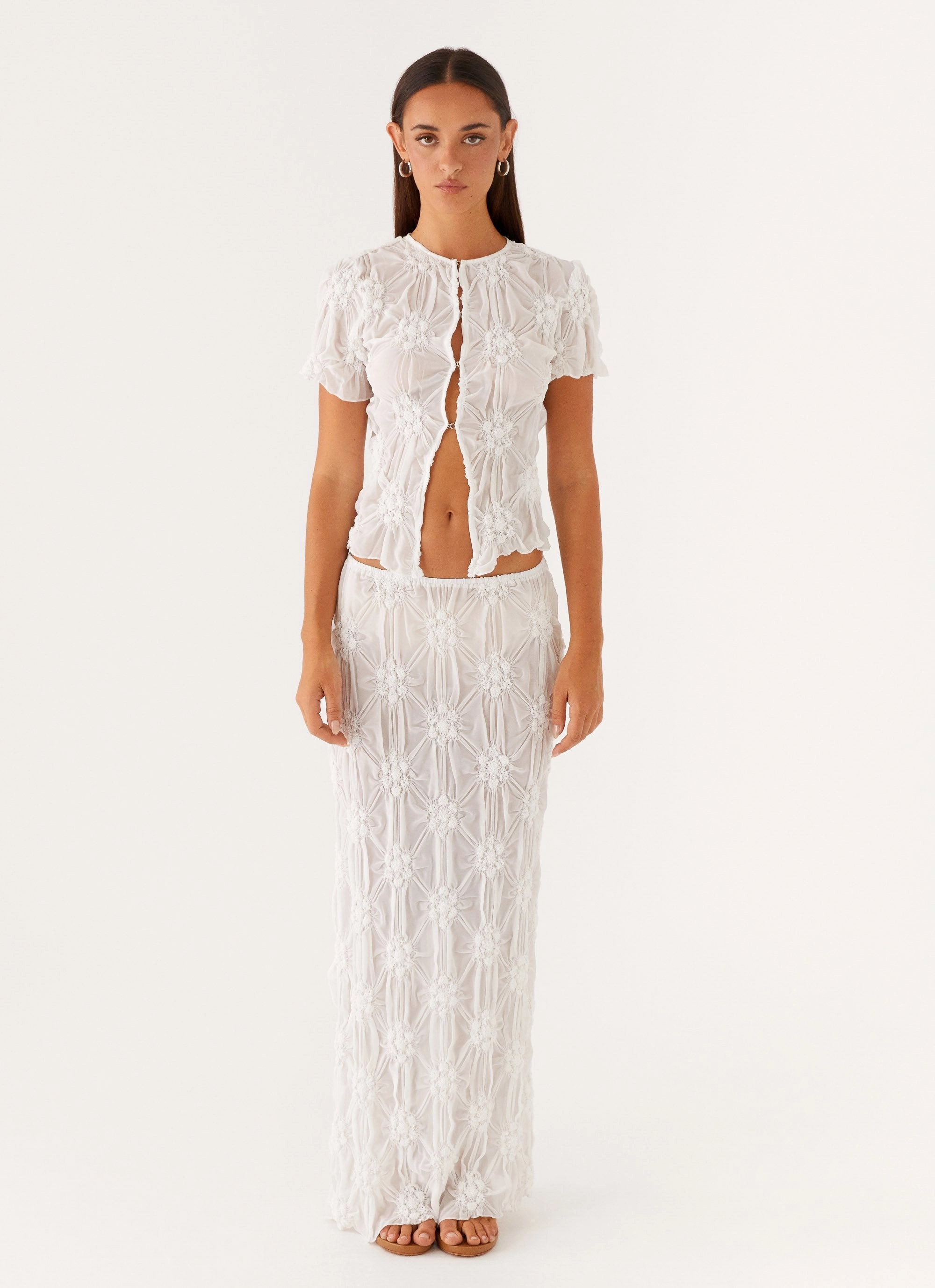 Relax Fit Urban appeal Effortlessly Low Rise Maxi Skirt - Ivory