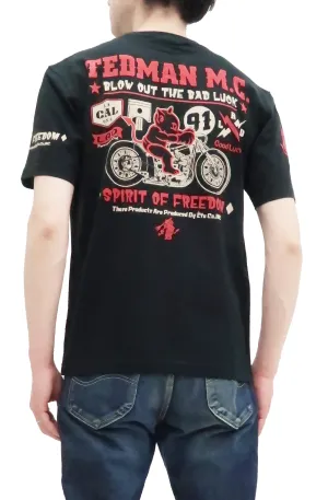 Tedman T-Shirt Men's Lucky Devil Military Graphic Short Sleeve Tee Efu-Shokai TDSS-550 Black