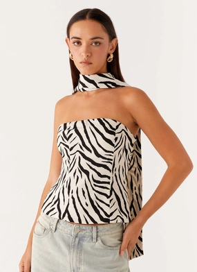 Anais Scraf Top - Zebra Water resistant coating